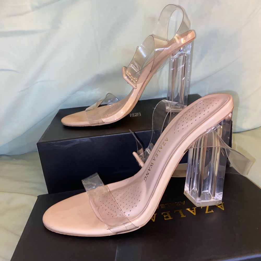 Azeala Wang Clear heels with nude accents AKIRA